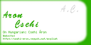 aron csehi business card