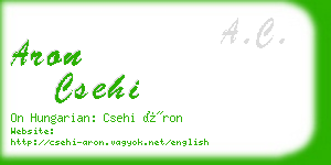 aron csehi business card